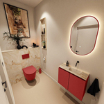 MONDIAZ TURE-DLUX Meuble toilette - 60cm - Fire - EDEN - vasque Frappe - position droite - sans trou de robinet SW1102757