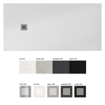 Xenz Soft Receveur de douche - 100x80x3cm - inox square drain - Ebony (noir mat) SW1002391