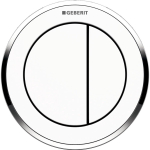 Geberit Type10 Plaque de commande pneumatique 2 boutons chrome blanc GA18004