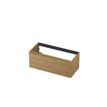 INK Wastafelonderkast - 100x45x40cm - 1 lade - greeploos - met houten keerlijst - MDF - Natur SW493718