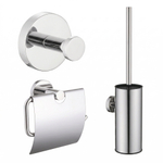 Adema Rise Toiletset - toiletrolhouder - handdoekhaak - toiletborstelset - passend bij Grohe chrome SW1473118