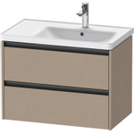 Duravit ketho meuble sous 2 vasques avec 2 tiroirs pour vasque à droite 78.4x45.5x54.9cm avec poignées anthracite lin mat SW773073