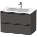 Duravit Ketho 2 meuble bas pour lavabo avec 2 tiroirs 81x48x55cm avec poignées graphite anthracite mat SW773002