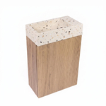 Saniclass Holz Atelier Ensemble de meuble toilettes - 40x60.5cm - 1 porte - lave-mains terrazzo - trou de robinet à droite - chêne naturel SW1577775