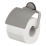 Tiger Tune Porte-rouleau de papier toilette - avec clapet - auto-adhésif - inox brossé/noir SW296123