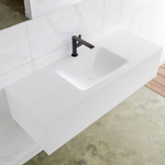 Mondiaz Lagom Meuble avec 1 tiroir 120x30x45cm vasque Cloud central 1 trou de robinet Solid Surface Talc SW408976