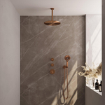 BRAUER Copper Edition inbouw regendoucheset – Ø30 cm hoofddouche – 20 cm plafondbuis – ronde handdouche – vaste douchehouder SW374494