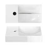 Clou Vale lave-mains céramique lave-mains 38x19x7cm trou de robinet gauche Blanc brillant SW451452