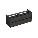 Forzalaqua Reno 2.0 meuble sous-lavabo 140x51x60cm avec 4 tiroirs sans poignées à fermeture douce Chêne massif Black oiled SW492377
