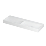 INK United wastafel - 140x45x11cm - 2 wasbakken - 0 kraangaten - porselein Mat wit SW207368