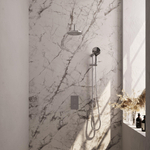 Ensemble de douche à encastrer Brauer Chrome Carving - douche principale 20 cm - bouton Carving - douchette ronde 3 positions - glijstang - chrome SW715463