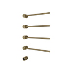 Hotbath &MORE Radiateur sèche-serviettes - 50x76cm - rond - 4 barres - horizontal - avec interrupteur - laiton brossé PVD SW1245701