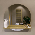 Mondiaz SPOT Miroir de salle de bains - rond 60cm - tablette de lavabo - couleur Oro SW1235572