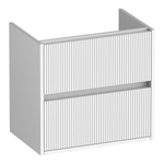 BRAUER Adore Wavy wastafelonderkast ondiep 60 2 softclose lades - greeploos - 1 sifon uitsparing - mat wit SW1198701