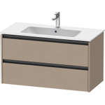 Duravit Ketho 2 wastafelonderbouwkast met 2 laden 101x48x55cm met grepen antraciet Linnen mat SW773067