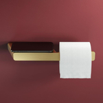 Geesa Shift Porte-rouleau de papier toilette sans couvercle avec tablette Or brossé SW642476