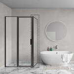 Aqua Vista Diasi inloopdouche - 110x200cm - 8mm - helder nano coating glas - frame - mat zwart SW975701