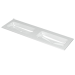 INK Aspekt lavabo - 160x45x1.5cm - 2 cuves - 0 trous de robinet - porcelaine blanc brillant SW439690