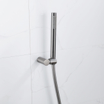 Fortifura Calvi Handdoucheset - 22.5cm - staaf - met houder - gladde slang - 150cm - PVD - geborsteld gunmetal (antraciet) SW809504