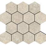 Baldocer Cerámica Stoneland Ivory mosaïque hexagone sur trame de 29x27cm SW1153394