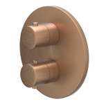 IVY Bond Partie apparente - pour mitigeur thermostatique encastré - 1 vanne d'arrêt séparée - rosace ronde - cuivre brossé mat PVD SW1030931