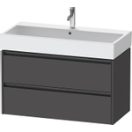 Duravit Ketho.2 Wastafelonderbouwkast - met 2 laden - 98.4x46x54.9cm - met grepen antraciet - grafiet mat SW772039