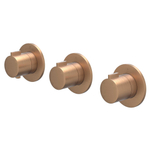 IVY Pact Partie apparente - pour mitigeur thermostatique encastré - 2 robinets d'arrêt - Symmetry - rosaces rondes - cuivre brossé mat PVD SW1031006