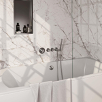 Brauer Brushed Edition Mitigeur douche thermostatique encastrable avec remplissage baignoire par trop-plein douchette stick et partie encastrable ColdStart Nickel brossé PVD SW374436