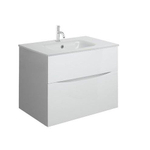 Crosswater Glide II ensemble de meubles de salle de bain - 70x45x52cm - 2 tiroirs sans poignée softclose - blanc brillant - trou de robinetterie - blanc SW892056