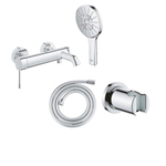 GROHE Essence Ensemble de meuble - robinet de baignoire - douchette à main - support de douchette - flexible de douche - chrome SW1208390