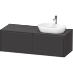 Duravit Ketho.2 Wastafelonderbouwkast - inclusief consoleplaat - met 2 laden - voor waskom rechts - 140x55x45.9cm - met handgrepen antraciet - grafiet supermat SW772395