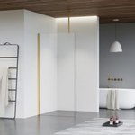 Fortifura Galeria Douche à l'italienne - 100x200cm - Clair - Bras plafond - Laiton brossé (doré) SW957333