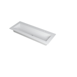 INK Kraft wastafel - 120x45x1cm - 1 wasbak - 2 kraangaten - wit mat SW439479