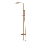 IVY Bond Ensemble de douche de tête - apparent - douche de tête slim 20 cm - douchette 3 jets - cuivre brossé mat PVD SW1032455