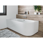 Riho Desire baignoire d''angle acrylique baignoire installation d''angle gauche 184x84cm avec siphon blanc mat SW412185