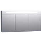 BRAUER Double Face Armoire toilette 140x70x15cm avec 3 porte et éclairage LED gris haute brillance SW84358