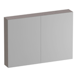 Brauer Impress Deluxe armoire miroir - 100x70x15cm - 2 portes miroir - éclairage interne et externe - avec poignées de porte - gunmetal - timber greige SW1224605