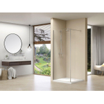 Van Rijn Products ST01 Vaste wand - 100x200cm - helder glas - dikte 8mm - met haaks deel - links en rechts SW890392