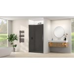 Van Rijn Products ST09 Schuifdeur vast deel - 117.5x200cm - grijs rookglas - soft-close - incl. Gunmetal Geborsteld SW1177982