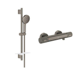 Grohe Vitalio Joy Doucheset - 60cm glijstang - ronde handdouche - 3 straalsoorten - thermostaatkraan - brushed hard graphite (antraciet) SW1576556