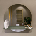 Mondiaz SPOT Miroir de salle de bains - rond 60cm - tablette miroir - couleur Army SW1235485