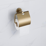 Fortifura Calvi toiletrolhouder - met klep - PVD - geborsteld messing (goud) SW1183146