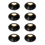 QAZQA Dept spot encastrable - set de 8 - 7,8x7,8x6,5cm - dimmable - IP44 - noir mat SW1209524