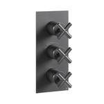 Crosswater MPRO Crosshead Inbouwkraan - zonder inbouwdeel - 3 handgreep - slate gunmetal (antraciet) SW1407039