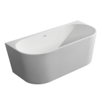 Saniclass Half vrijstaand ligbad - 170x75x58cm - overloop - back to wall - wit SW161911