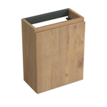 Forzalaqua Siena Meuble sous-lavabo pour lave-mains 39.5x21.5x50cm 1 porte battante gauche Chêne massif Oyster SW492435