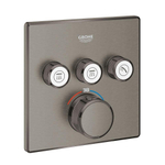 Grohe Grohtherm SmartControl Inbouwthermostaat - 4 knoppen - vierkant - brushed hard graphite (antraciet) SW439023