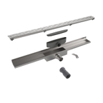 Easy Drain Compact Wall afvoergoot enkele plaat met zijuitloop 6x100cm 30mm RVS 2301193