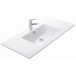 Thebalux Type Slimline lavabo 101x46x2cm 1 trou de robinet 1 vasque rectangulaire céramique blanc brillant SW717331