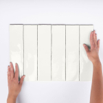 Terravito Pavero carreau mural - 7,5x30cm - 8,6mm - Rectangulaire - Crème brillant SW359819